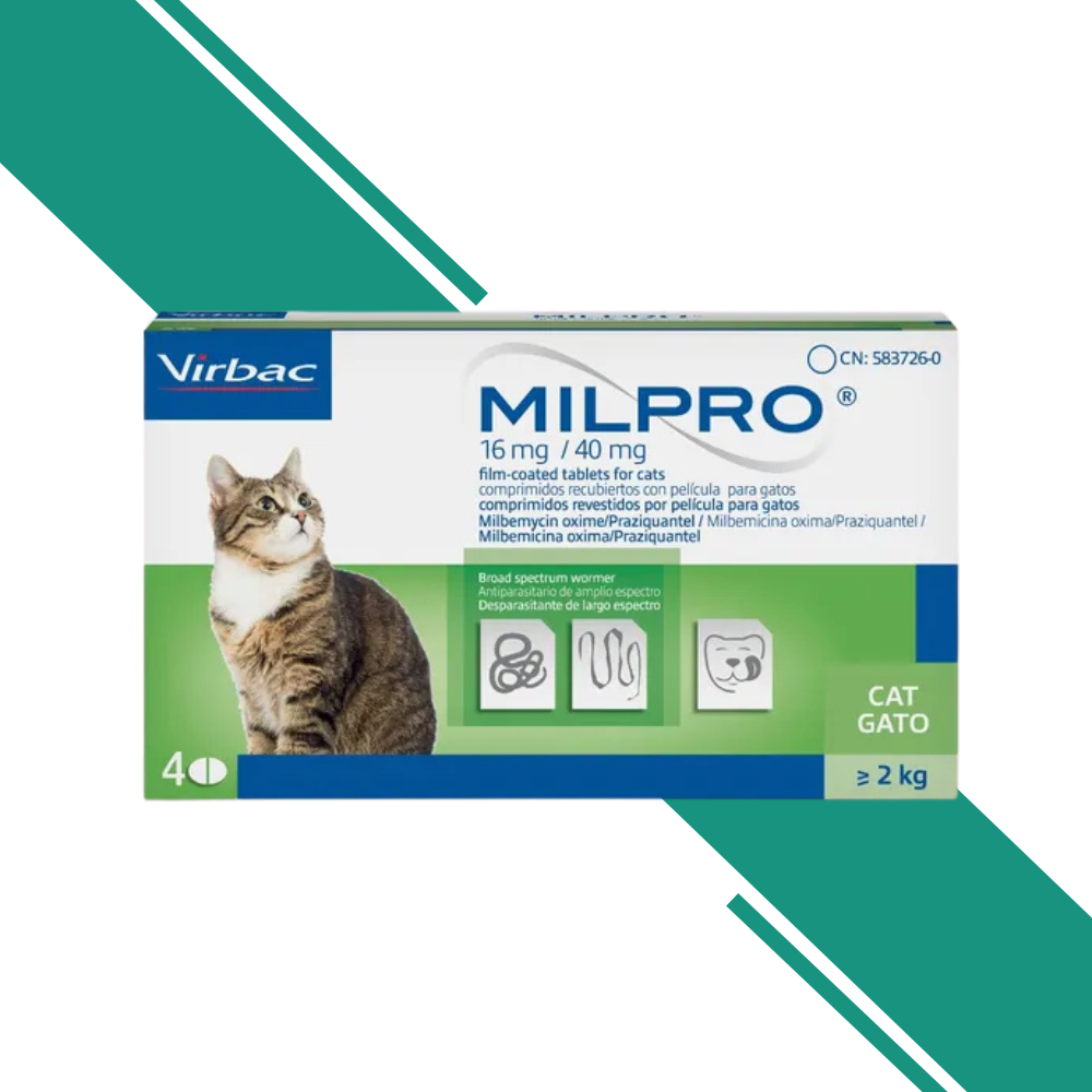 Milpro Worming Tablet for Cats (16mg/40mg)